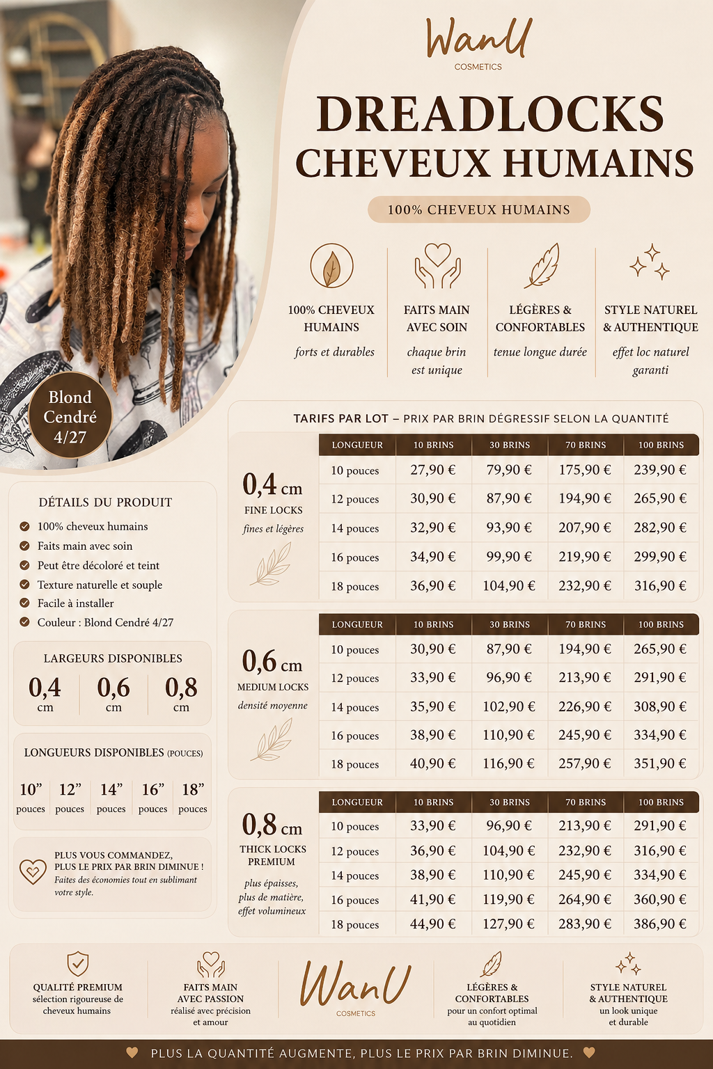 Dreadlocks Cheveux Humains #4/27