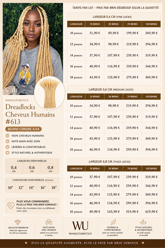 Dreadlocks Cheveux Humains #613