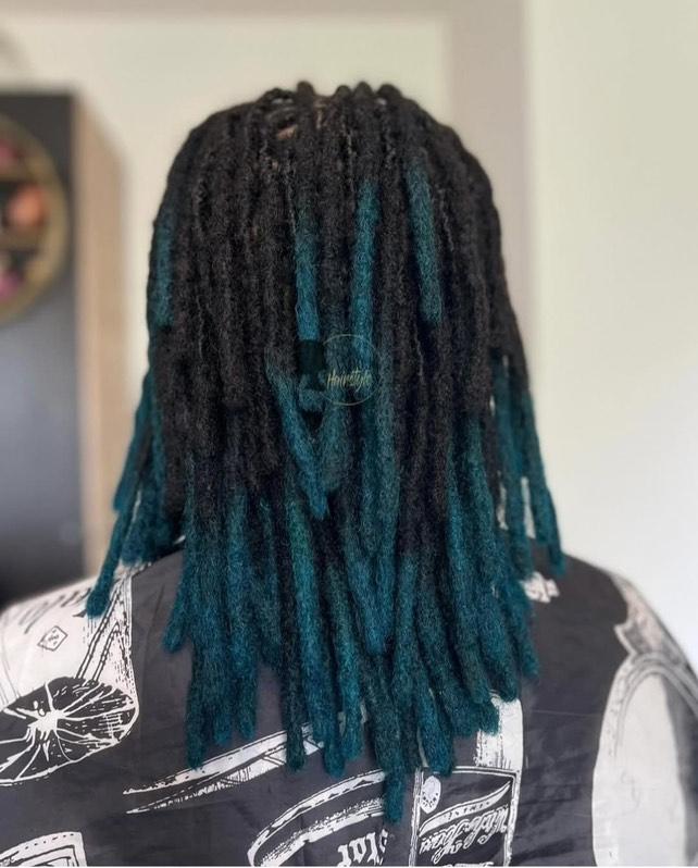 Dreadlocks Cheveux Humains Bleu Vert 1B/Tq – photo 3