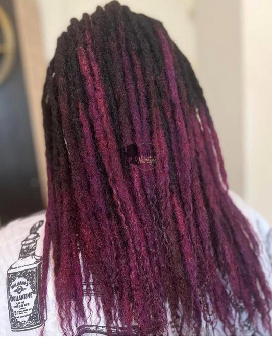 Dreadlocks Cheveux Humains Rouge Violet – Style Bohème – photo 2