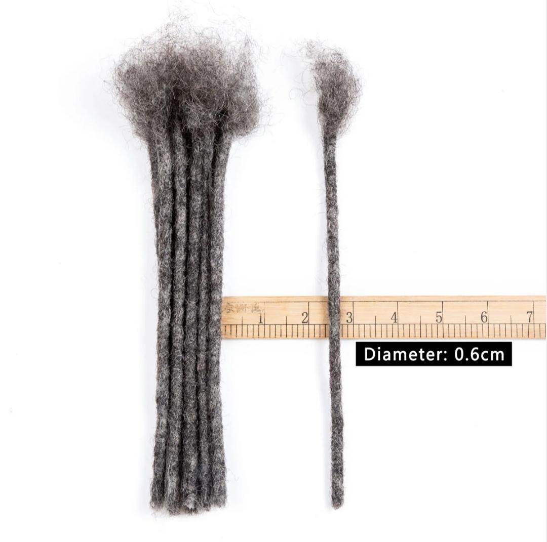 Dreadlocks Cheveux Humains Sel et Poivre