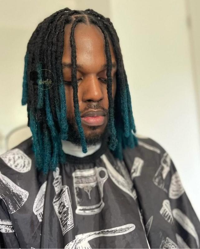 Dreadlocks Cheveux Humains Bleu Vert 1B/Tq – photo principale